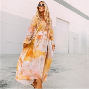 Anthropologie Bl-nk Celestine tie dye maxi
dress new blank London